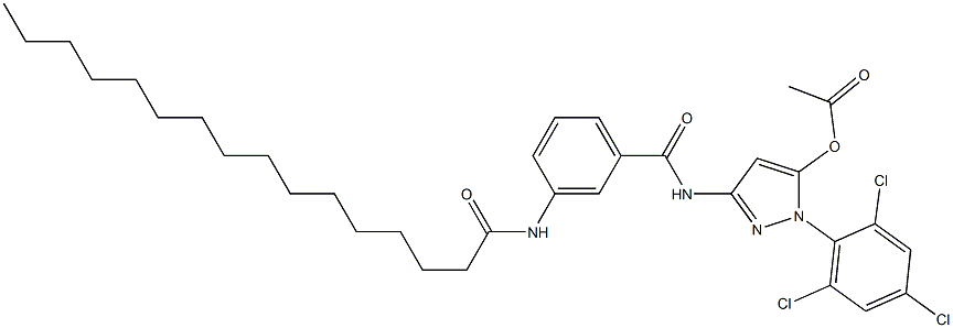 1-(2,4,6-Trichlorophenyl)-3-(3-hexadecanoylaminobenzoylamino)-5-acetoxy-1H-pyrazole Struktur