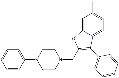 1-[(6-Methyl-3-phenylbenzofuran-2-yl)methyl]-4-phenylpiperazine Struktur