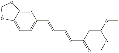 (4E,6E)-7-[3,4-Methylenedioxyphenyl]-1,1-bis(methylthio)-1,4,6-heptatrien-3-one Struktur