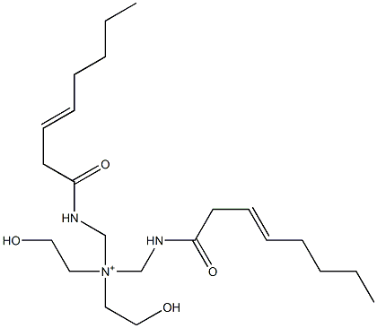 2-Hydroxy-N-(2-hydroxyethyl)-N,N-bis[(3-octenoylamino)methyl]ethanaminium Struktur