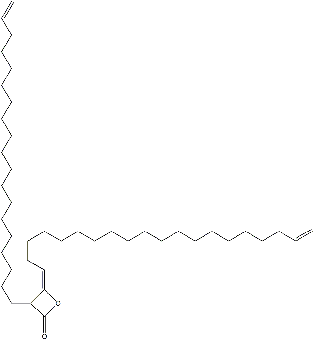 3-(18-Nonadecenyl)-4-(19-icosen-1-ylidene)oxetan-2-one Struktur