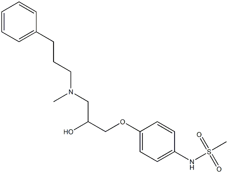 N-[4-[2-Hydroxy-3-[N-(3-phenylpropyl)-N-methylamino]propyloxy]phenyl]methanesulfonamide Struktur