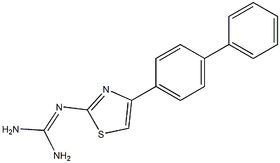 2-[[Amino(amino)methylene]amino]-4-(4-phenylphenyl)thiazole Struktur