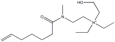 2-[N-Methyl-N-(6-heptenoyl)amino]-N,N-diethyl-N-(2-hydroxyethyl)ethanaminium Struktur