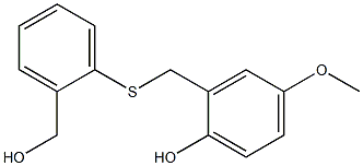 2-(2-Hydroxymethylphenylthiomethyl)-4-methoxyphenol Struktur