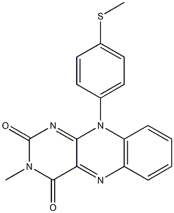 3-Methyl-10-[4-methylthiophenyl]pyrimido[4,5-b]quinoxaline-2,4(3H,10H)-dione Struktur