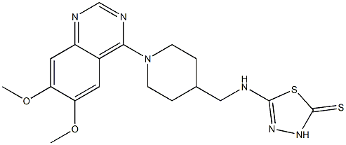 5-[[1-(6,7-Dimethoxyquinazolin-4-yl)piperidin-4-yl]methyl]amino-2,3-dihydro-2-thioxo-1,3,4-thiadiazole Struktur