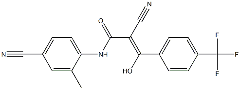 2-Cyano-3-hydroxy-3-[4-trifluoromethylphenyl]-N-[4-cyano-2-methylphenyl]acrylamide Struktur