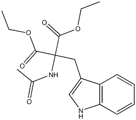 2-Acetylamino-2-[(1H-indol-3-yl)methyl]malonic acid diethyl ester Struktur