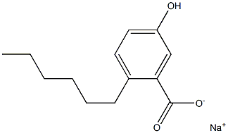 2-Hexyl-5-hydroxybenzoic acid sodium salt Struktur