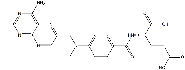 (2S)-2-[4-[N-(4-Amino-2-methyl-6-pteridinylmethyl)methylamino]benzoylamino]glutaric acid Struktur