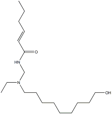 N-[[N-Ethyl-N-(9-hydroxynonyl)amino]methyl]-2-hexenamide Struktur