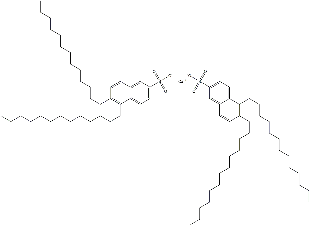 Bis(5,6-ditridecyl-2-naphthalenesulfonic acid)calcium salt Struktur