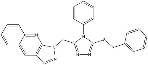 1-[[5-(Benzylthio)-4-phenyl-4H-1,2,4-triazol-3-yl]methyl]-1H-pyrazolo[3,4-b]quinoline Struktur