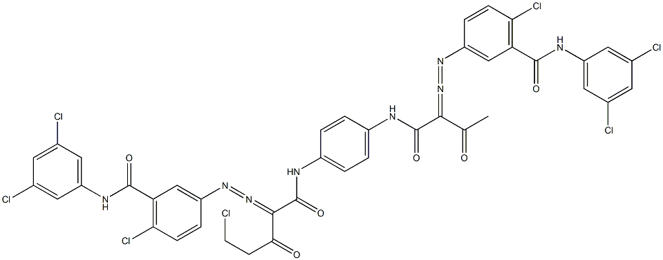 3,3'-[2-(Chloromethyl)-1,4-phenylenebis[iminocarbonyl(acetylmethylene)azo]]bis[N-(3,5-dichlorophenyl)-6-chlorobenzamide] Struktur