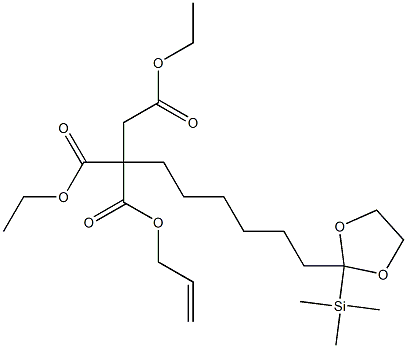 2-[6-[2-(Trimethylsilyl)-1,3-dioxolan-2-yl]hexyl]-2-(ethoxycarbonylmethyl)malonic acid 1-ethyl 3-(2-propenyl) ester Struktur