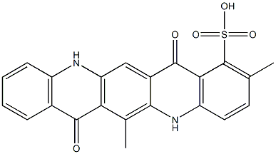 5,7,12,14-Tetrahydro-2,6-dimethyl-7,14-dioxoquino[2,3-b]acridine-1-sulfonic acid Struktur