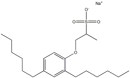 1-(2,4-Dihexylphenoxy)propane-2-sulfonic acid sodium salt Struktur