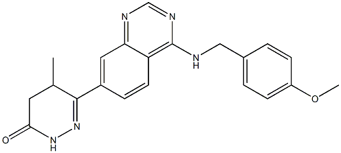 4,5-Dihydro-5-methyl-6-[4-(4-methoxybenzylamino)quinazolin-7-yl]pyridazin-3(2H)-one Struktur