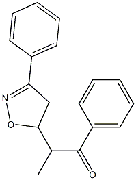 2-[(3-Phenyl-4,5-dihydroisoxazol)-5-yl]-1-phenyl-2-methylethan-1-one Struktur