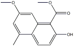 2-Hydroxy-7-methoxy-5-methyl-1-naphthalenecarboxylic acid methyl ester Struktur