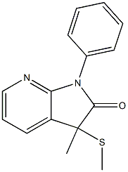 1,3-Dihydro-3-methyl-3-methylthio-1-phenyl-2H-pyrrolo[2,3-b]pyridin-2-one Struktur