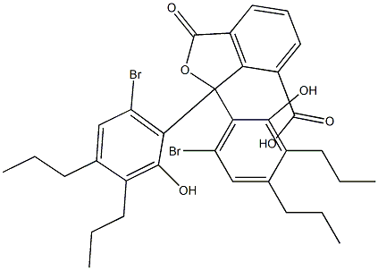 1,1-Bis(6-bromo-2-hydroxy-3,4-dipropylphenyl)-1,3-dihydro-3-oxoisobenzofuran-7-carboxylic acid Struktur