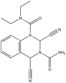 2,4-Dicyano-1,2,3,4-tetrahydro-N,N-diethylquinazoline-1,3-dicarboxamide Struktur