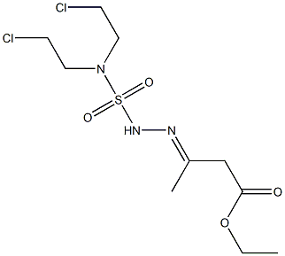 1-Ethoxycarbonyl-2-propanone N,N-bis(2-chloroethyl)sulfamoyl hydrazone Struktur