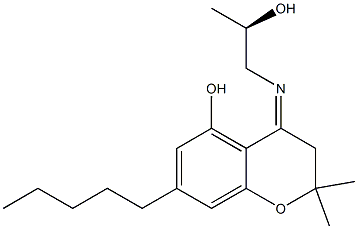 3,4-Dihydro-2,2-dimethyl-4-[[(R)-2-hydroxypropyl]imino]-7-pentyl-2H-1-benzopyran-5-ol Struktur