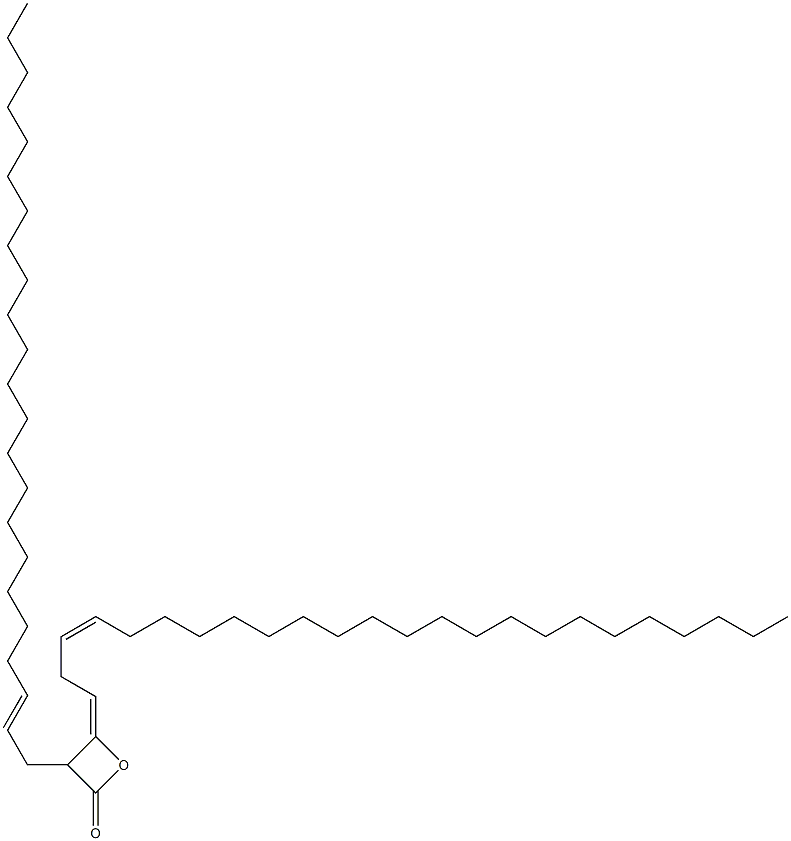 3-(2-Tricosenyl)-4-(3-tetracosen-1-ylidene)oxetan-2-one Struktur