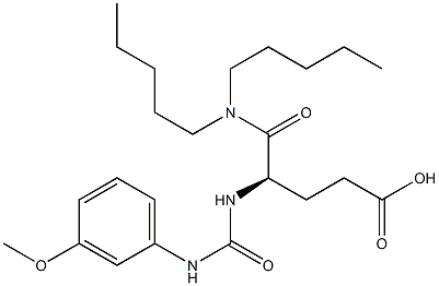 (R)-5-(Dipentylamino)-4-[((3-methoxyanilino)carbonyl)amino]-5-oxopentanoic acid Struktur