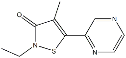 4-Methyl-5-(pyrazin-2-yl)-2-ethylisothiazol-3(2H)-one Struktur