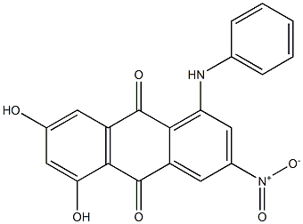 1-Anilino-5,7-dihydroxy-3-nitroanthraquinone Struktur