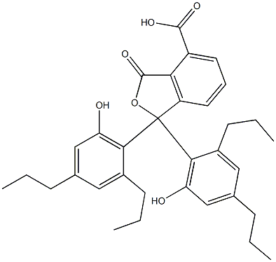 1,3-Dihydro-1,1-bis(6-hydroxy-2,4-dipropylphenyl)-3-oxoisobenzofuran-4-carboxylic acid Struktur