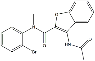 3-Acetylamino-N-(2-bromophenyl)-N-methylbenzofuran-2-carboxamide Struktur