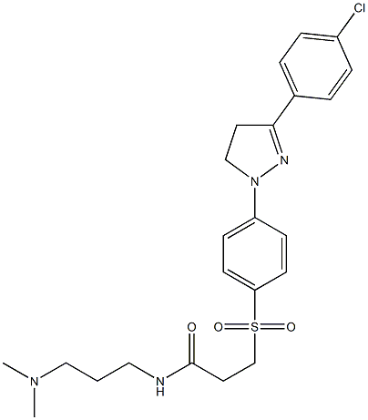 3-[[4-[[3-(4-Chlorophenyl)-4,5-dihydro-1H-pyrazol]-1-yl]phenyl]sulfonyl]-N-[3-(dimethylamino)propyl]propanamide Struktur