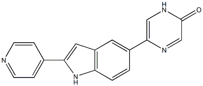 5-[2-(4-Pyridinyl)-1H-indol-5-yl]pyrazin-2(1H)-one Struktur