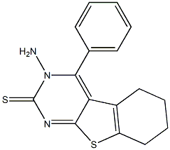 3-Amino-5,6,7,8-tetrahydro-4-phenyl[1]benzothieno[2,3-d]pyrimidine-2(3H)-thione Struktur