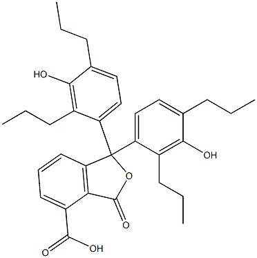 1,3-Dihydro-1,1-bis(3-hydroxy-2,4-dipropylphenyl)-3-oxoisobenzofuran-4-carboxylic acid Struktur