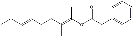 Phenylacetic acid 1,2-dimethyl-1,5-octadienyl ester Struktur