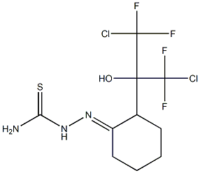 2-[2-Chloro-1-hydroxy-2,2-difluoro-1-(chlorodifluoromethyl)ethyl]cyclohexanone thiosemicarbazone Struktur