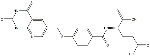 N-[4-[[[(1,2,3,4-Tetrahydro-2,4-dioxopyrido[2,3-d]pyrimidin)-6-yl]methyl]thio]benzoyl]-L-glutamic acid Struktur