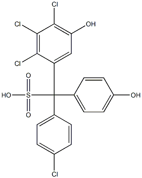 (4-Chlorophenyl)(2,3,4-trichloro-5-hydroxyphenyl)(4-hydroxyphenyl)methanesulfonic acid Struktur