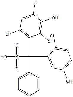 (2-Chloro-5-hydroxyphenyl)(2,4,6-trichloro-3-hydroxyphenyl)phenylmethanesulfonic acid Struktur