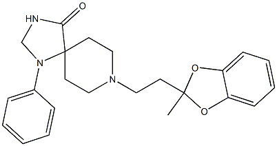 8-[2-(2-Methyl-1,3-benzodioxol-2-yl)ethyl]-1-phenyl-1,3,8-triazaspiro[4.5]decan-4-one Struktur