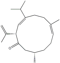 (2S,3E,7E,11S)-7,11-Dimethyl-4-isopropyl-2-(1-methylethenyl)cyclododeca-3,7-dien-1-one Struktur