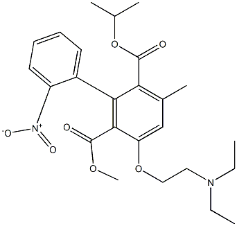 3-Methyl-5-(2-diethylaminoethyloxy)-6-methoxycarbonyl-2'-nitro-1,1'-biphenyl-2-carboxylic acid isopropyl ester Struktur