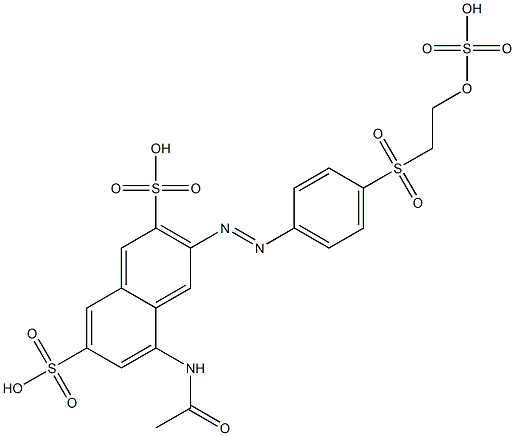 5-Acetylamino-3-[p-[2-(sulfooxy)ethylsulfonyl]phenylazo]-2,7-naphthalenedisulfonic acid Struktur