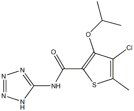 3-Isopropyloxy-4-chloro-5-methyl-N-(1H-tetrazol-5-yl)thiophene-2-carboxamide Struktur